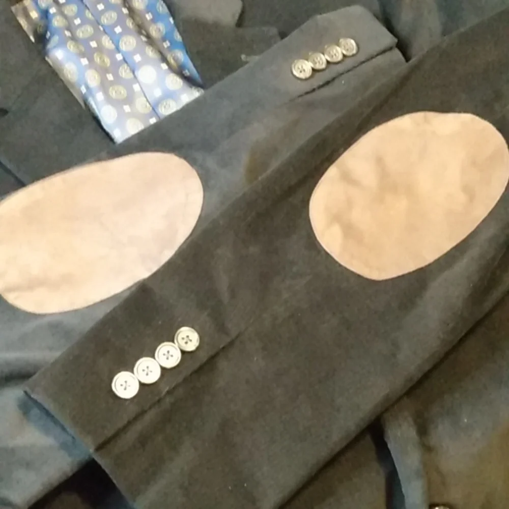 Lauren Ralph Lauren Black Patched Elbow Corduroy Sport Suit Jacket‎